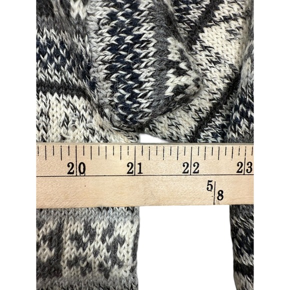 LAM Bolivia Mens Gray Fair Isle Half Zip Alpaca Stretch Pull On Sweater XL FLAWS - Picture 7 of 8